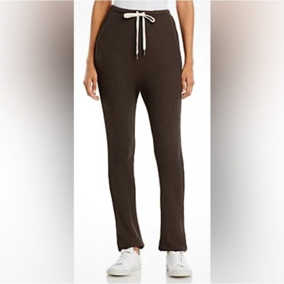 Revolve n:Philanthropy NEW Waffle Weave Pocketed Chocolate Zayden Jogger Pant S - Picture 9 of 16